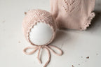 Knitted romper & bonnet,Newborn Photography Prop Set,Newborn photography outfit,Newborn girl photoshoot outfit,Pregnancy gift,Newborn props