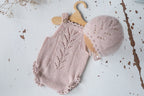 Knitted romper & bonnet,Newborn Photography Prop Set,Newborn photography outfit,Newborn girl photoshoot outfit,Pregnancy gift,Newborn props