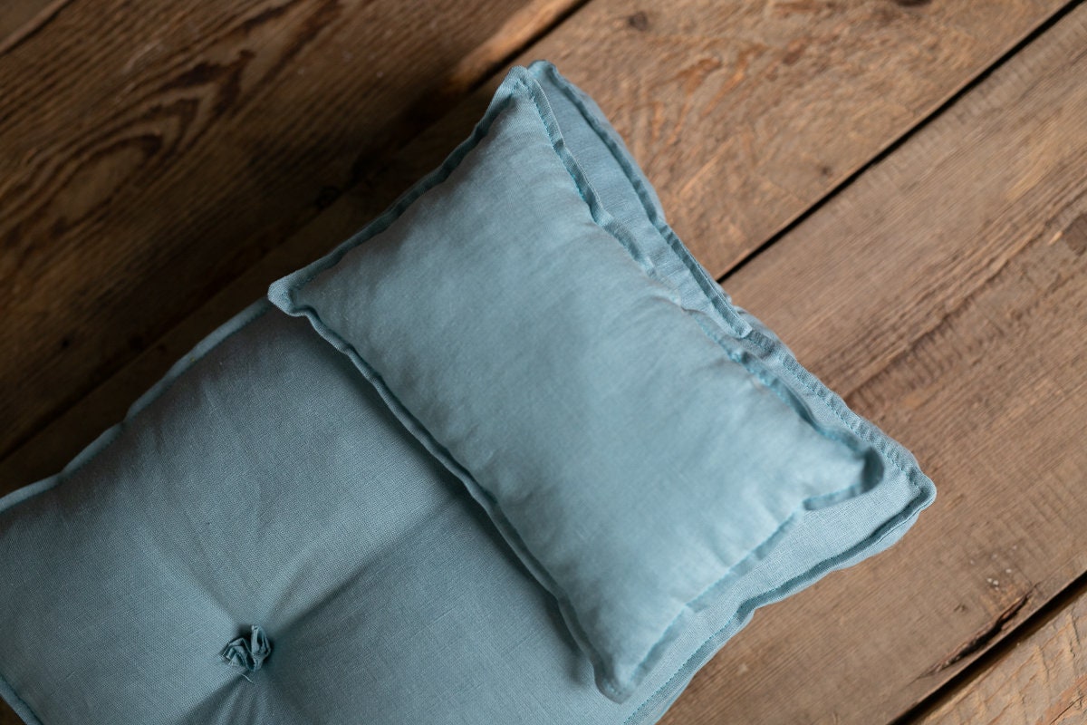 Newborn linen Posing Bed Pillow & Pillow,Newborn Floor Poser Pillow,Newborn Bedding Prop,Newborn Photography Prop Bed,Newborn Posing Pillow
