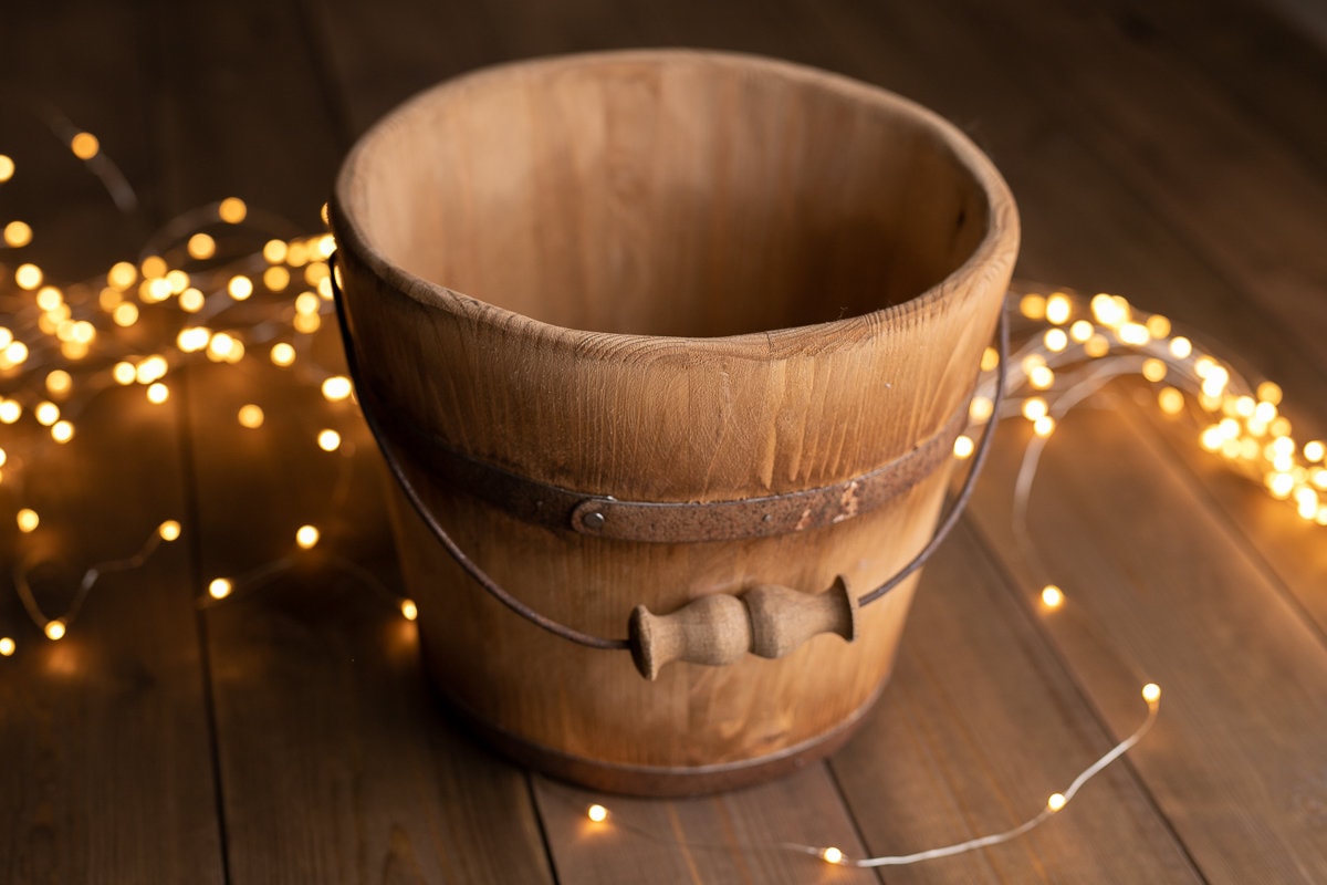 Newborn wood bucket,Newborn bucket,Newborn bowl,Newborn wooden bowl,Carved Wooden bucket,Newborn photography,Newborn photo prop