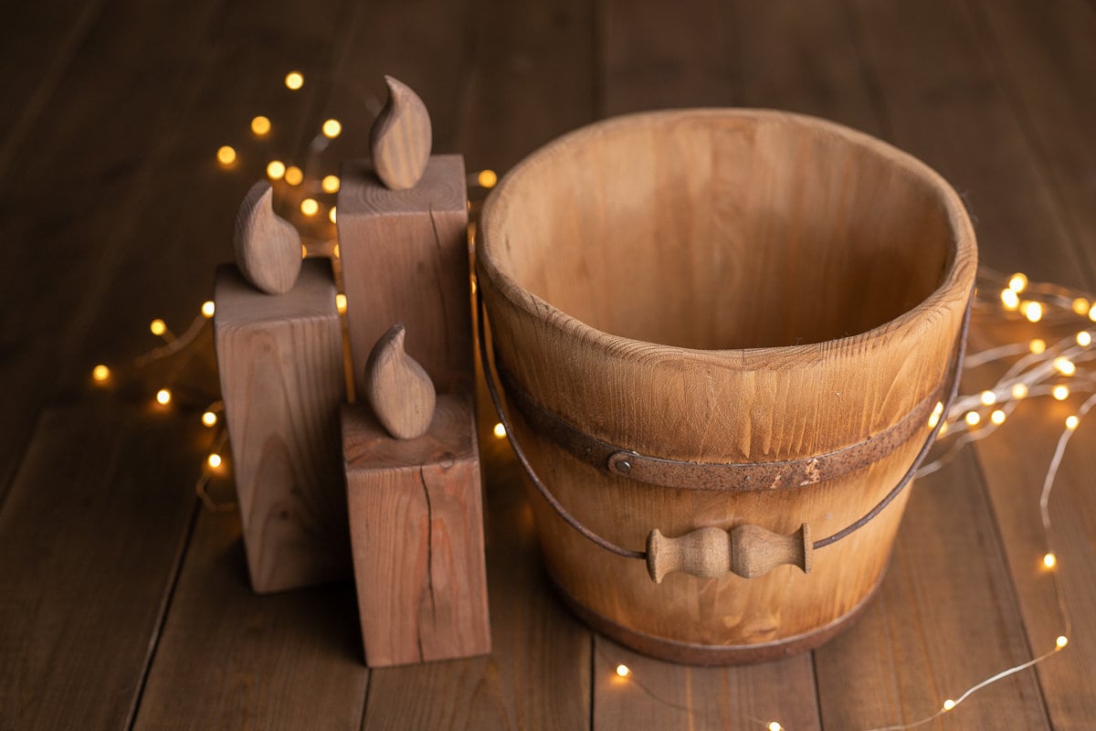 Newborn wood bucket,Newborn bucket,Newborn bowl,Newborn wooden bowl,Carved Wooden bucket,Newborn photography,Newborn photo prop