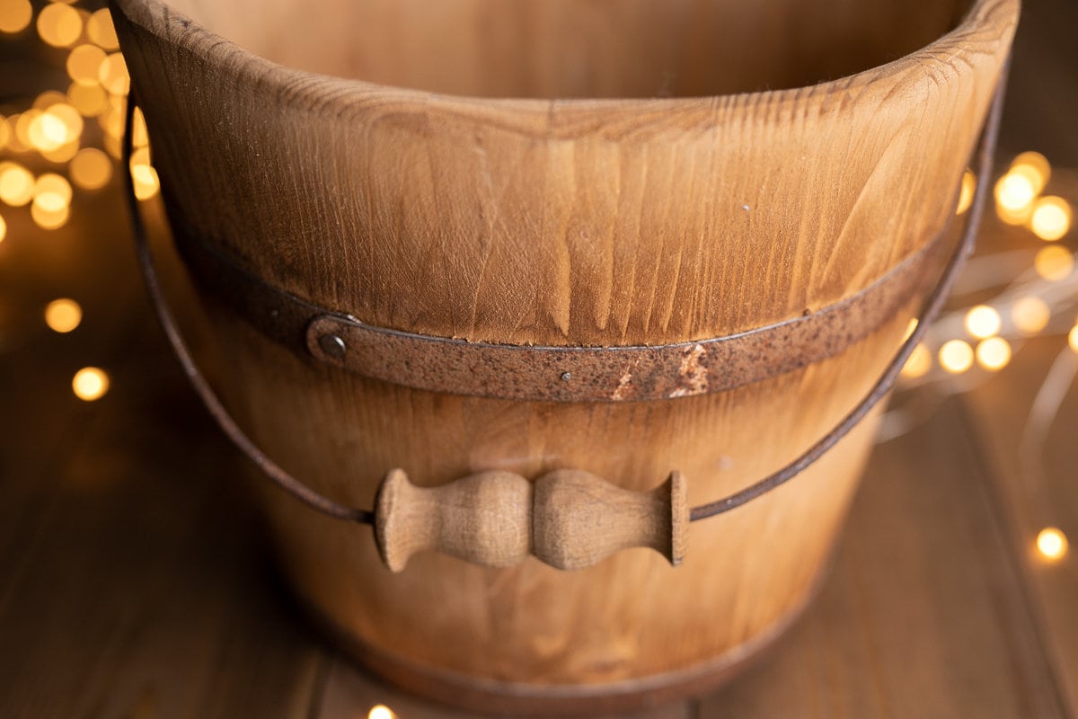 Newborn wood bucket,Newborn bucket,Newborn bowl,Newborn wooden bowl,Carved Wooden bucket,Newborn photography,Newborn photo prop