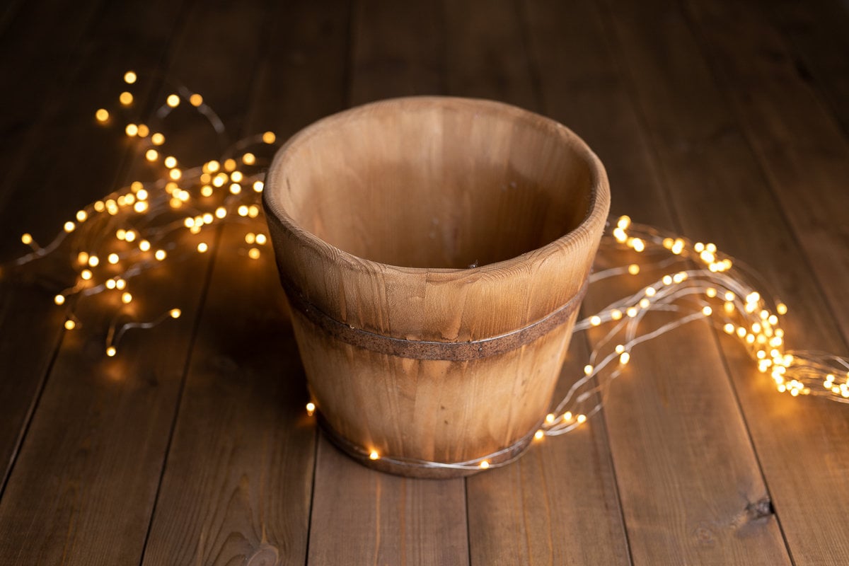 Newborn wood bucket,Newborn bucket,Newborn bowl,Newborn wooden bowl,Carved Wooden bucket,Newborn photography,Newborn photo prop