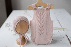 Knitted romper & bonnet,Newborn Photography Prop Set,Newborn photography outfit,Newborn girl photoshoot outfit,Pregnancy gift,Newborn props