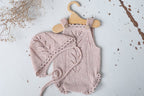 Knitted romper & bonnet,Newborn Photography Prop Set,Newborn photography outfit,Newborn girl photoshoot outfit,Pregnancy gift,Newborn props