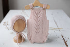 Knitted romper & bonnet,Newborn Photography Prop Set,Newborn photography outfit,Newborn girl photoshoot outfit,Pregnancy gift,Newborn props