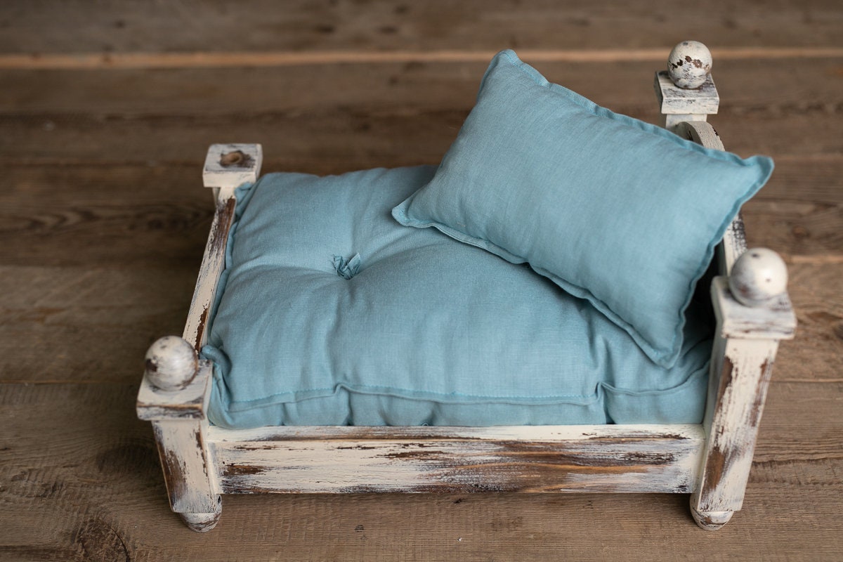 Newborn linen Posing Bed Pillow & Pillow,Newborn Floor Poser Pillow,Newborn Bedding Prop,Newborn Photography Prop Bed,Newborn Posing Pillow