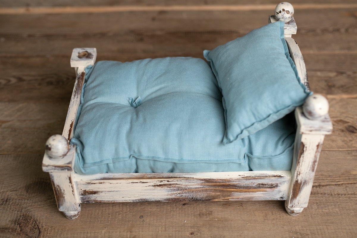 Newborn linen Posing Bed Pillow & Pillow,Newborn Floor Poser Pillow,Newborn Bedding Prop,Newborn Photography Prop Bed,Newborn Posing Pillow