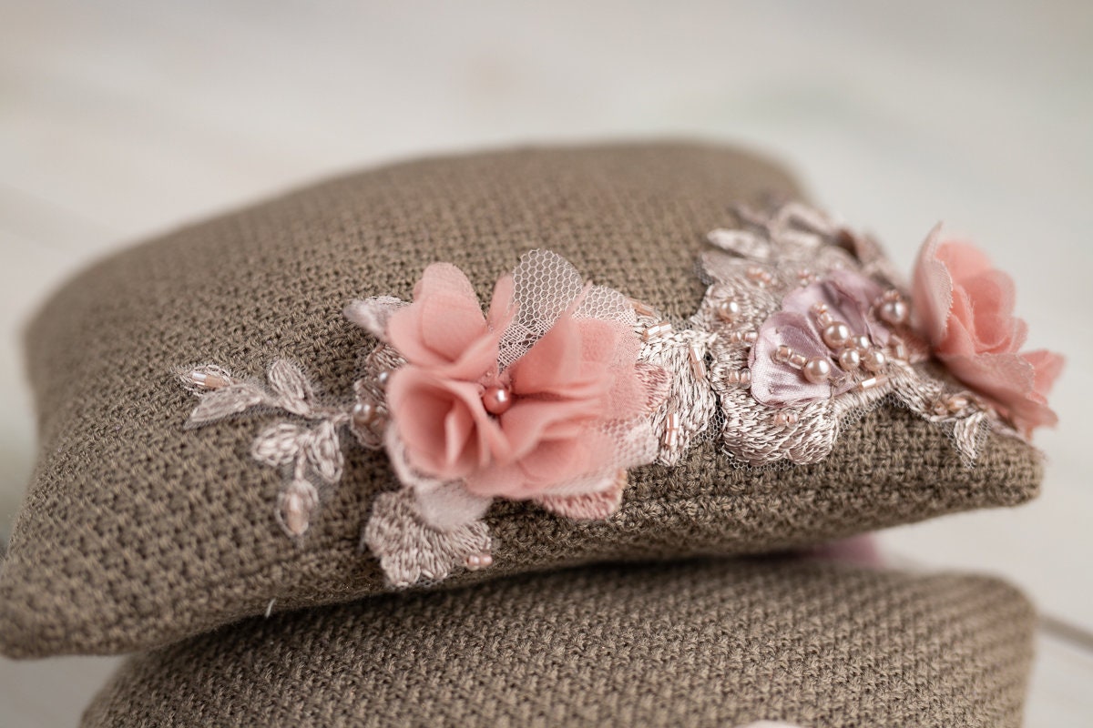 Newborn Headband Girl,Newborn lace Pillow,Newborn Photography Props,Newborn props for photography,Newborn posing pillow,Newborn props set