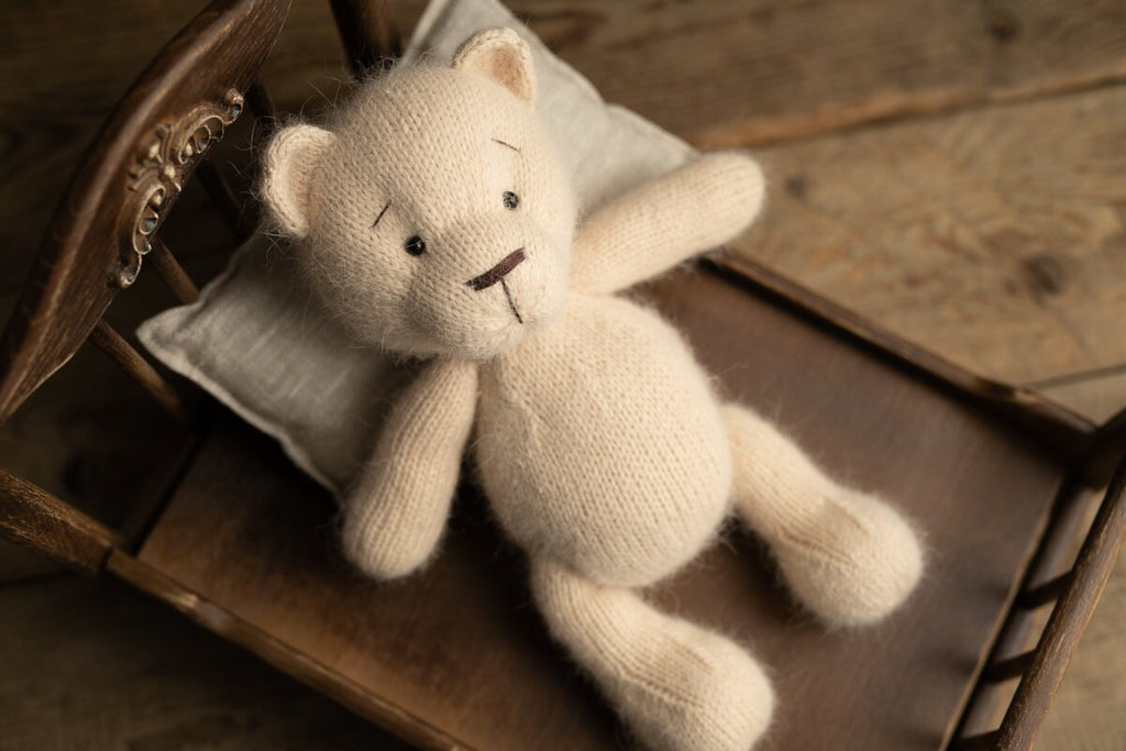 Newborn Knit Teddy Bear Outfit with Toy,Big Knitted Teddy Bear Toys, Newborn Teddy Bear Outfit, Newborn Photo Props,Baby Bear Crochet Toy
