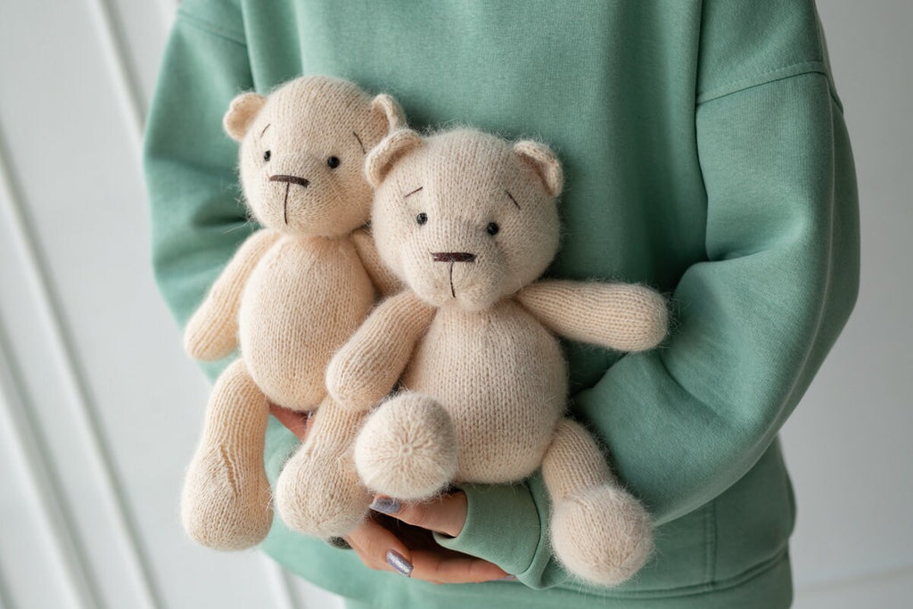Newborn Knit Teddy Bear Outfit with Toy,Big Knitted Teddy Bear Toys, Newborn Teddy Bear Outfit, Newborn Photo Props,Baby Bear Crochet Toy