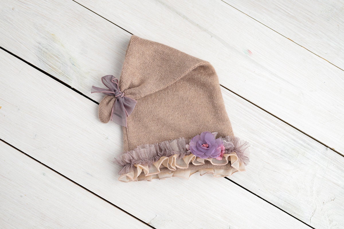 Newborn Knitted fabric Bonnet,Newborn Knit Sleep Hat,Newborn Hat,Newborn outfit,Newborn cap,Newborn photography,Newborn Knitted Sleeper Hat