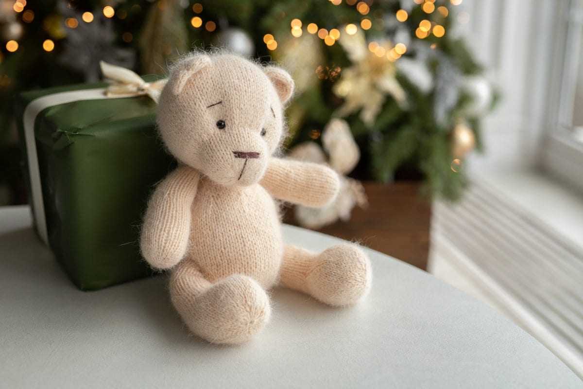 Newborn Knit Teddy Bear Outfit with Toy,Big Knitted Teddy Bear Toys, Newborn Teddy Bear Outfit, Newborn Photo Props,Baby Bear Crochet Toy