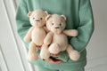 Newborn Knit Teddy Bear Outfit with Toy,Big Knitted Teddy Bear Toys, Newborn Teddy Bear Outfit, Newborn Photo Props,Baby Bear Crochet Toy