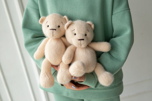 Newborn Knit Teddy Bear Outfit with Toy,Big Knitted Teddy Bear Toys, Newborn Teddy Bear Outfit, Newborn Photo Props,Baby Bear Crochet Toy