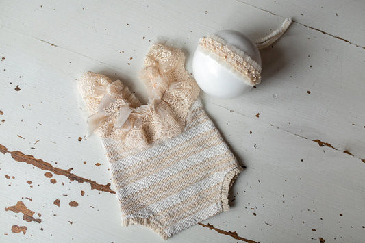 Newborn girl Romper & Headband,Newborn photography girl outfit,Newborn Outfit,Newborn Photography Prop,Newborn Photo Prop,Newborn Romper