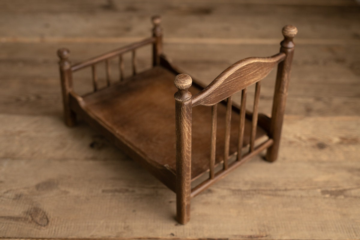 Newborn Wooden Bed,Real Wood Newborn crib Prop,Newborn Photography Props,Newborn Photo Prop,Nursery Decor,Doll Bed,Rustic Wooden Bed