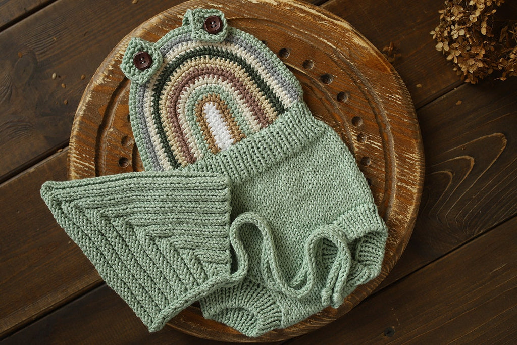 Newborn Knit romper,Newborn Knited set,Newborn Hat,Newborn outfit,Newborn cap,Newborn photography,Pregnancy gift,Knitted newborn photo props