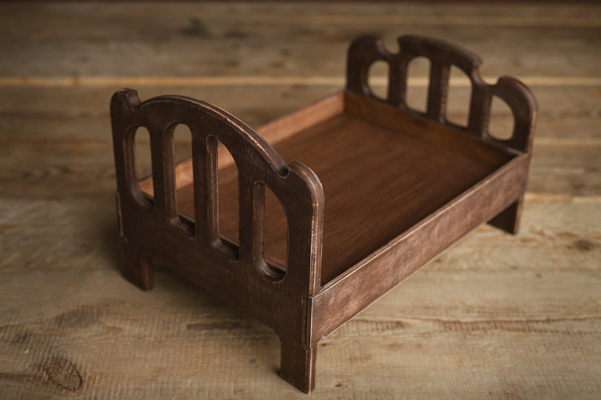 Newborn Wooden Bed,Real Wood Newborn crib Prop,Newborn Photography Props,Newborn Photo Prop,Nursery Decor,Doll Bed,Rustic Wooden Bed