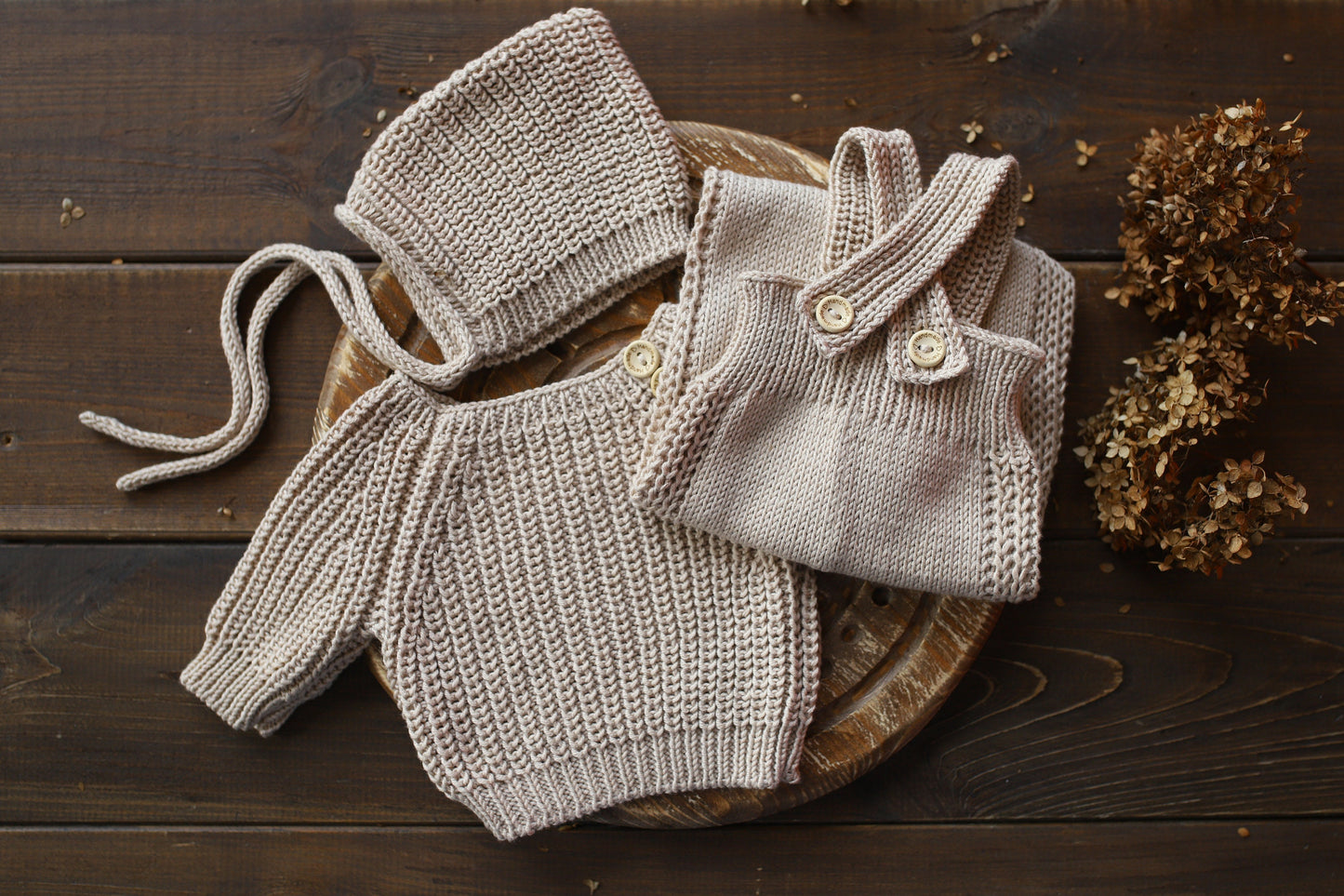 Newborn Knited set,Newborn Knit romper,Newborn Hat,Newborn outfit,Newborn photography,Pregnancy gift,Knitted newborn photo props