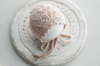 Knitted romper & bonnet,Newborn Photography Prop Set,Newborn photography outfit,Newborn girl photoshoot outfit,Pregnancy gift,Newborn props