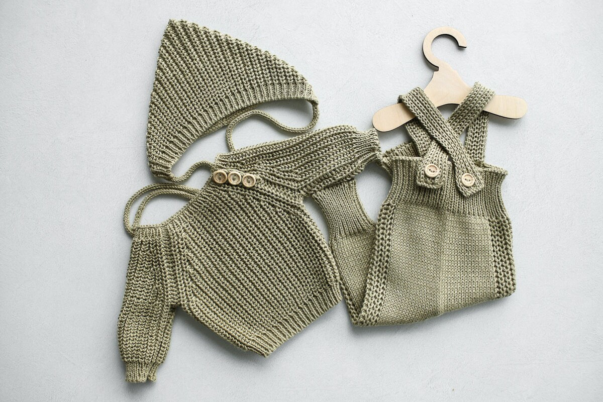 Newborn Knited set,Newborn Knit romper,Newborn Hat,Newborn outfit,Newborn photography,Pregnancy gift,Knitted newborn photo props