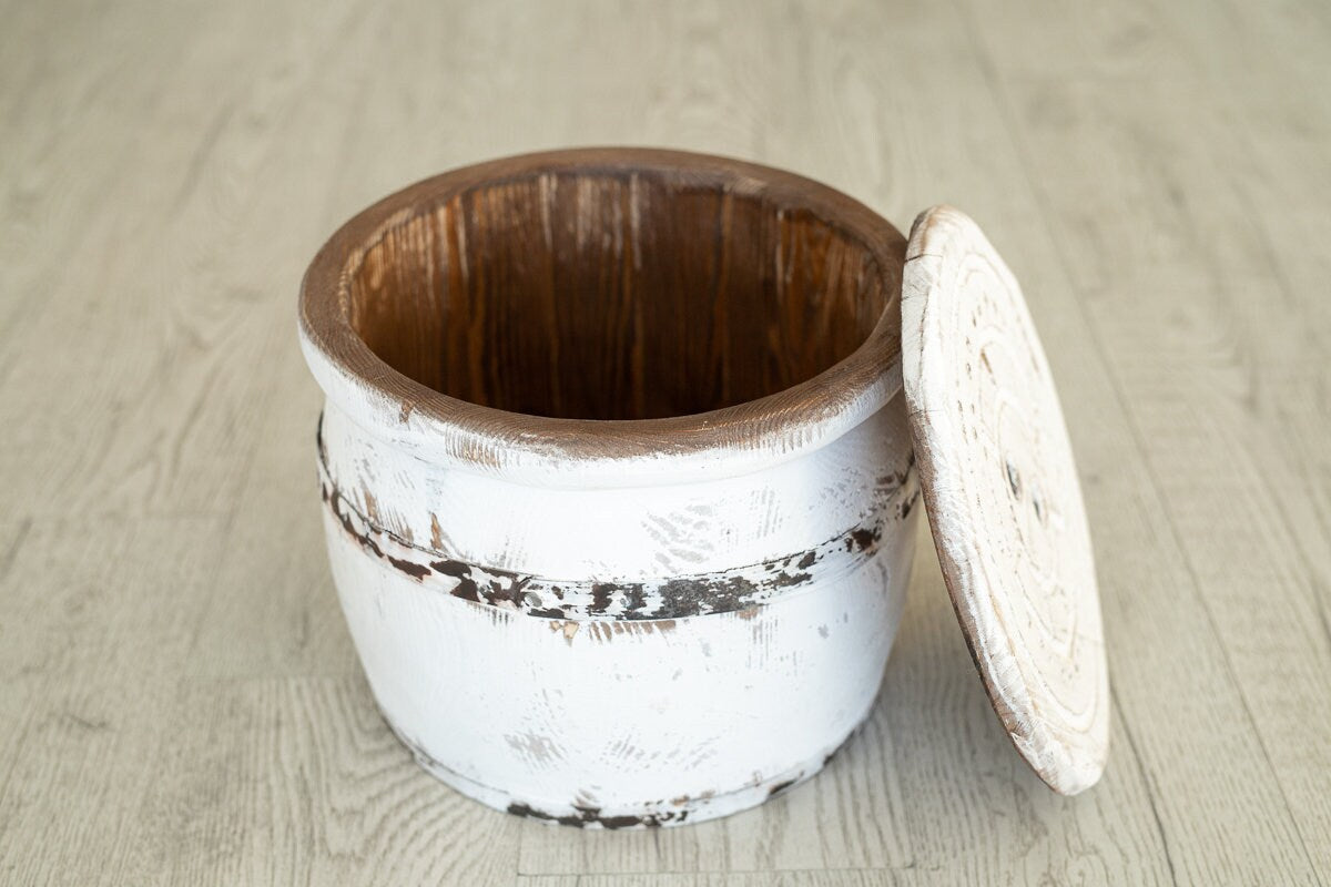 Newborn wood barrel,Newborn barrel,Newborn wooden bowl,Carved Wooden barrel,Newborn photography,Newborn photo prop,Newborn wood bucket