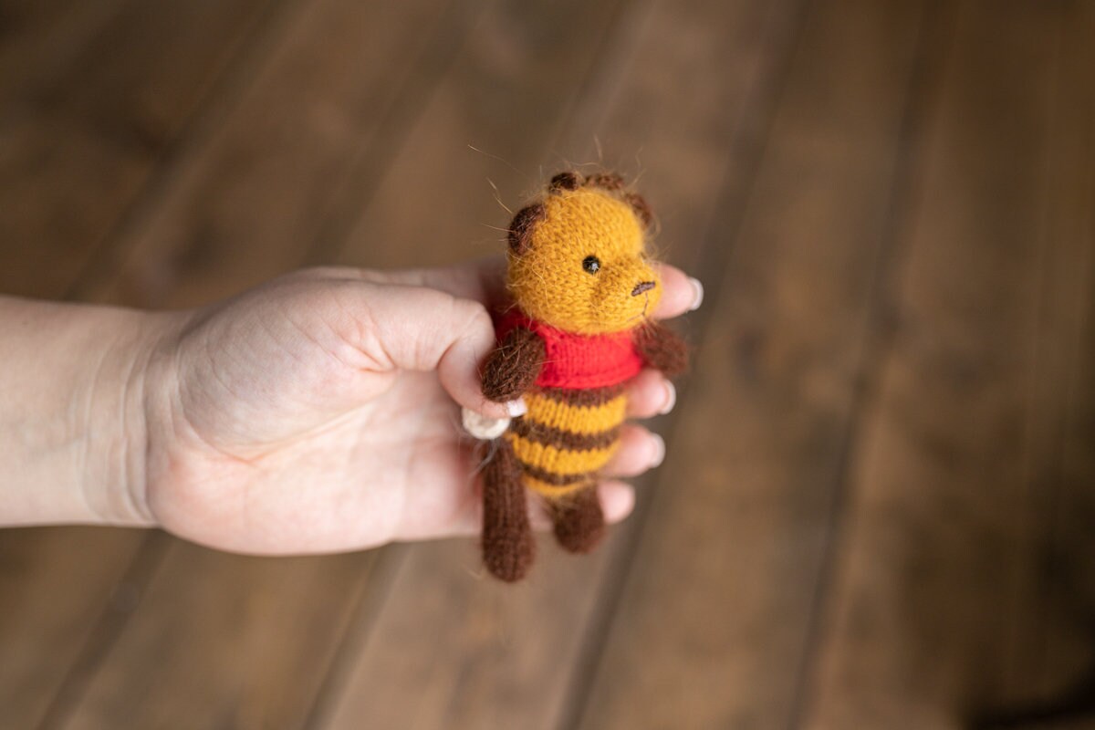 Knitted Bee  bonnet and toy,Newborn Photography Prop Set,Newborn photography outfit,Newborn girl photoshoot outfit,Newborn Beе Outfit