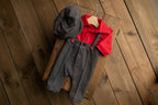 Newborn boy Romper with suspenders and stylish hat,Newborn Photography props,Newborn Photo Props,Newborn Outfit for Boy,newborn prop set