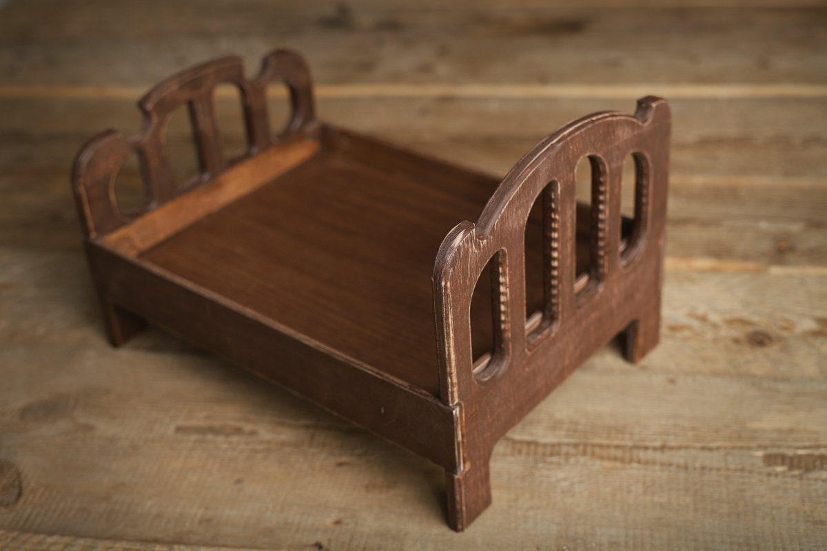 Newborn Wooden Bed,Real Wood Newborn crib Prop,Newborn Photography Props,Newborn Photo Prop,Nursery Decor,Doll Bed,Rustic Wooden Bed
