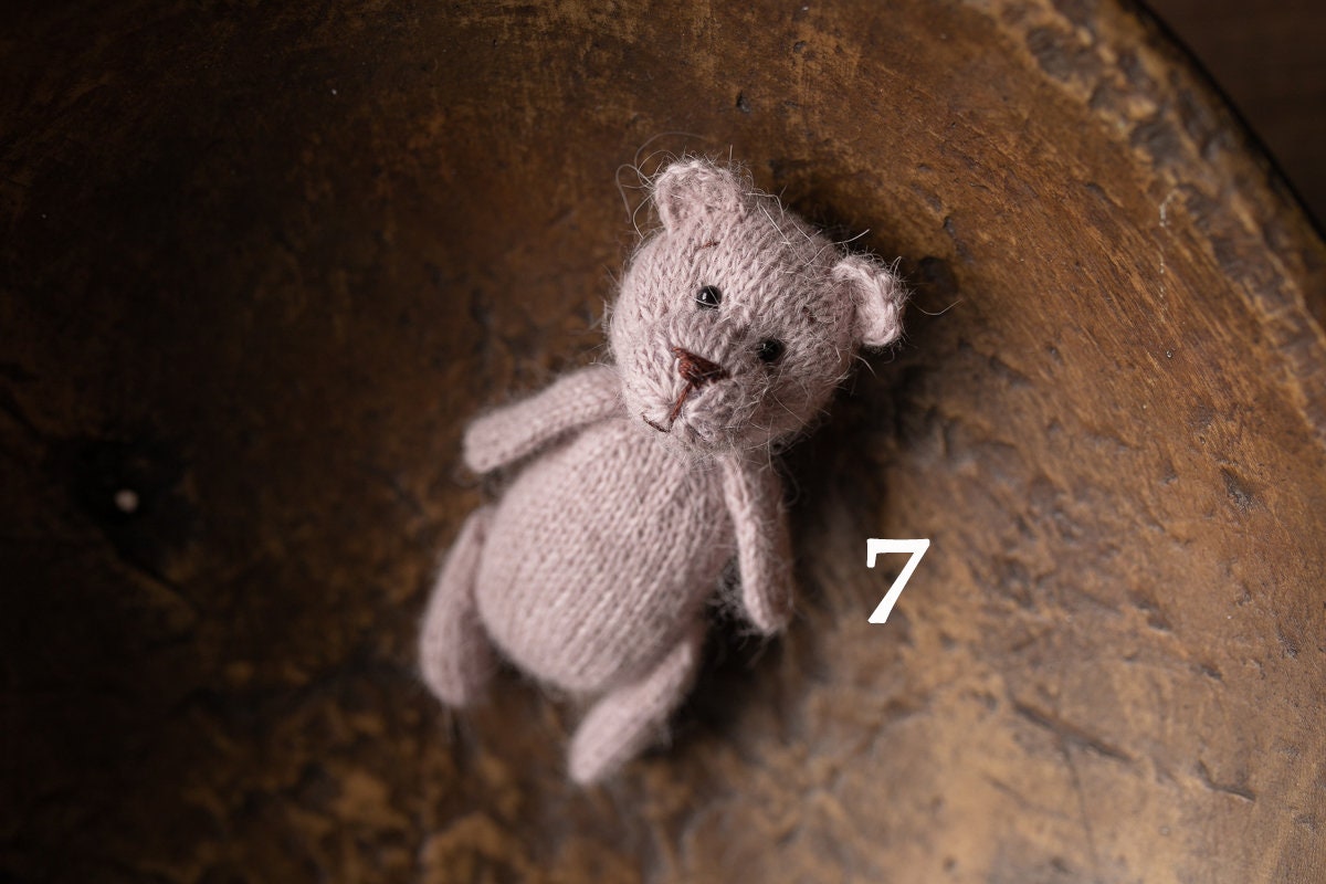 Newborn Knit Teddy Bear Outfit with Toy,Newborn Photography Props Set, Newborn Teddy Bear Outfit, Newborn Photo Props,Baby Bear Crochet Toy