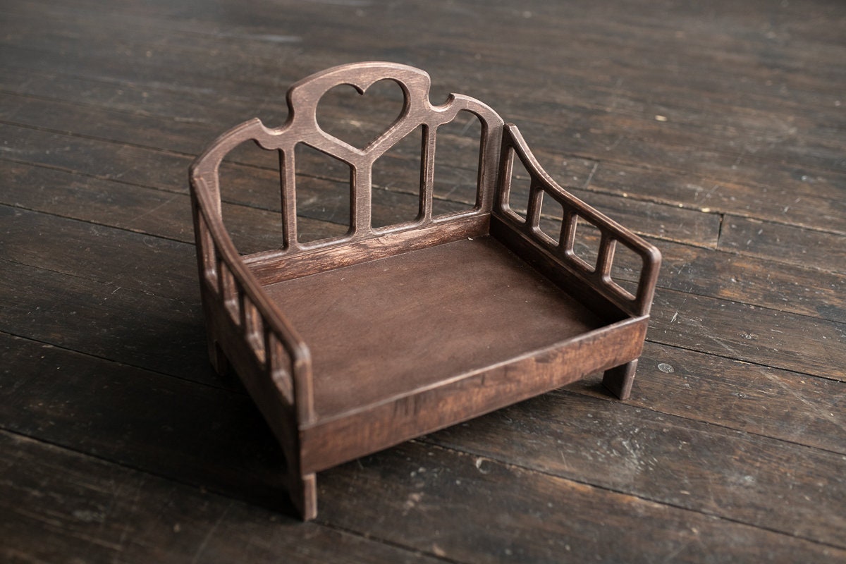 Newborn Wooden Bed,Real Wood Newborn Bed Prop,Newborn Photography Props,Newborn Photo Prop,Nursery Decor,Doll Bed,Rustic Wooden Bed
