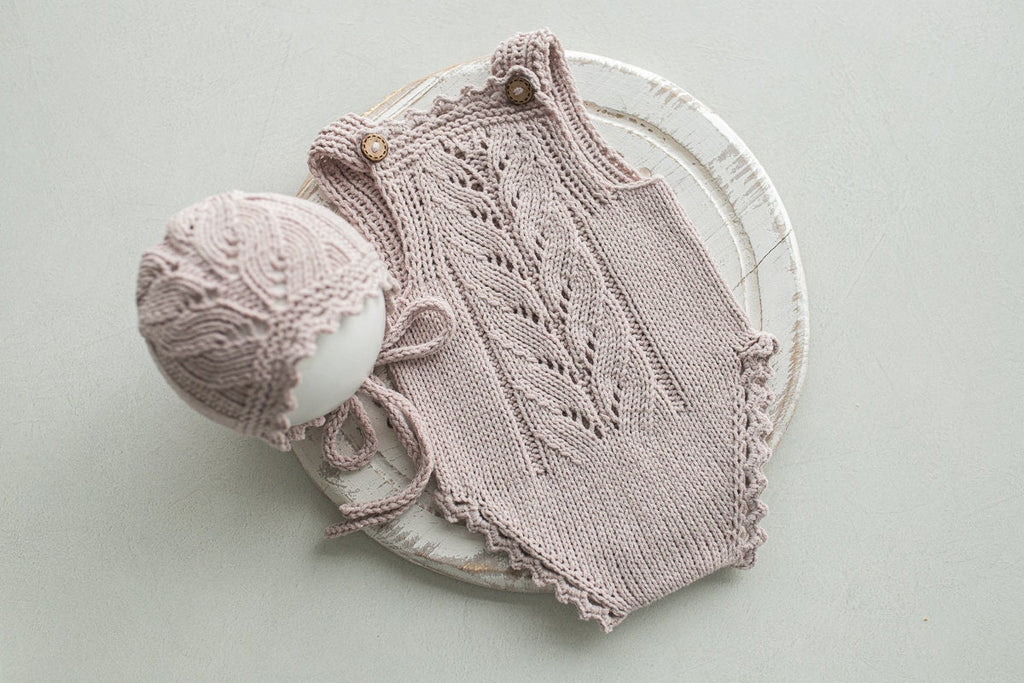 Knitted romper & bonnet,Newborn Photography Prop Set,Newborn photography outfit,Newborn girl photoshoot outfit,Pregnancy gift,Newborn props