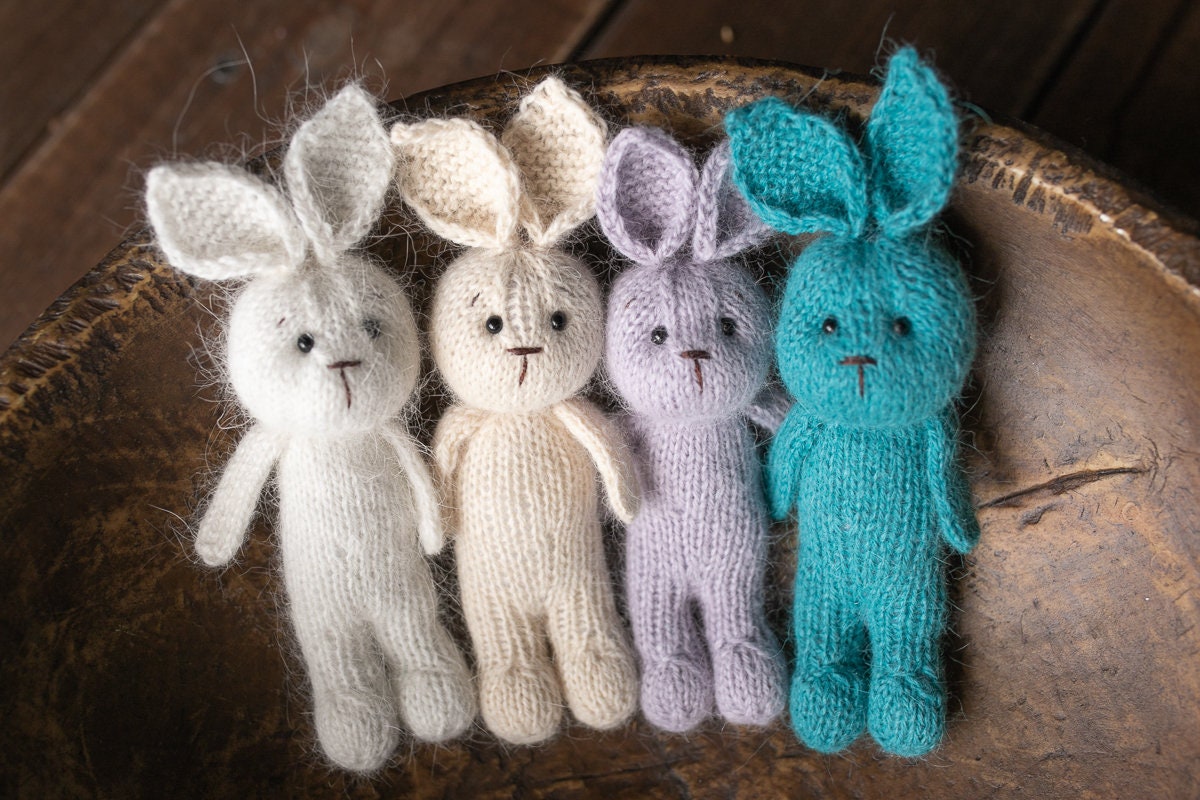 Knitted Newborn  Bunny Toy for Photography,Newborn Crochet Rabbit Toy,Newborn Photography props,Easter bunny knitted toy,Newborn Props Set