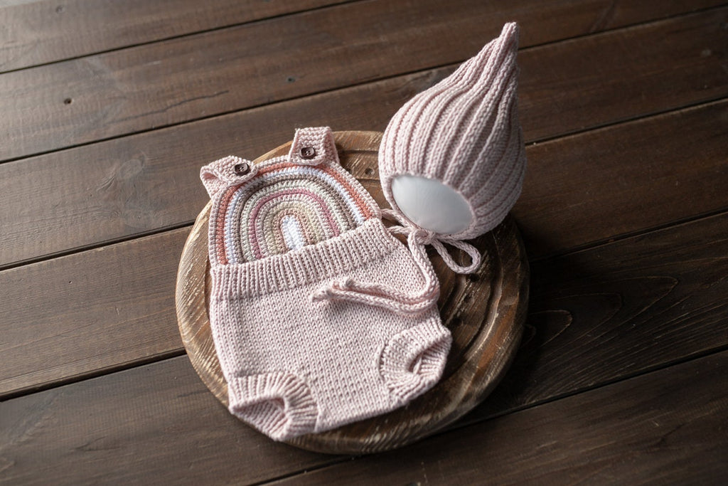 Newborn Knit romper,Newborn Knited set,Newborn Hat,Newborn outfit,Newborn cap,Newborn photography,Pregnancy gift,Knitted newborn photo props