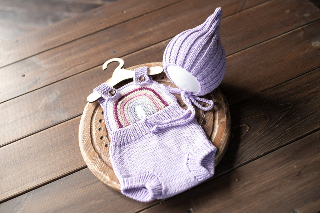 Newborn Knit romper,Newborn Knited set,Newborn Hat,Newborn outfit,Newborn cap,Newborn photography,Pregnancy gift,Knitted newborn photo props