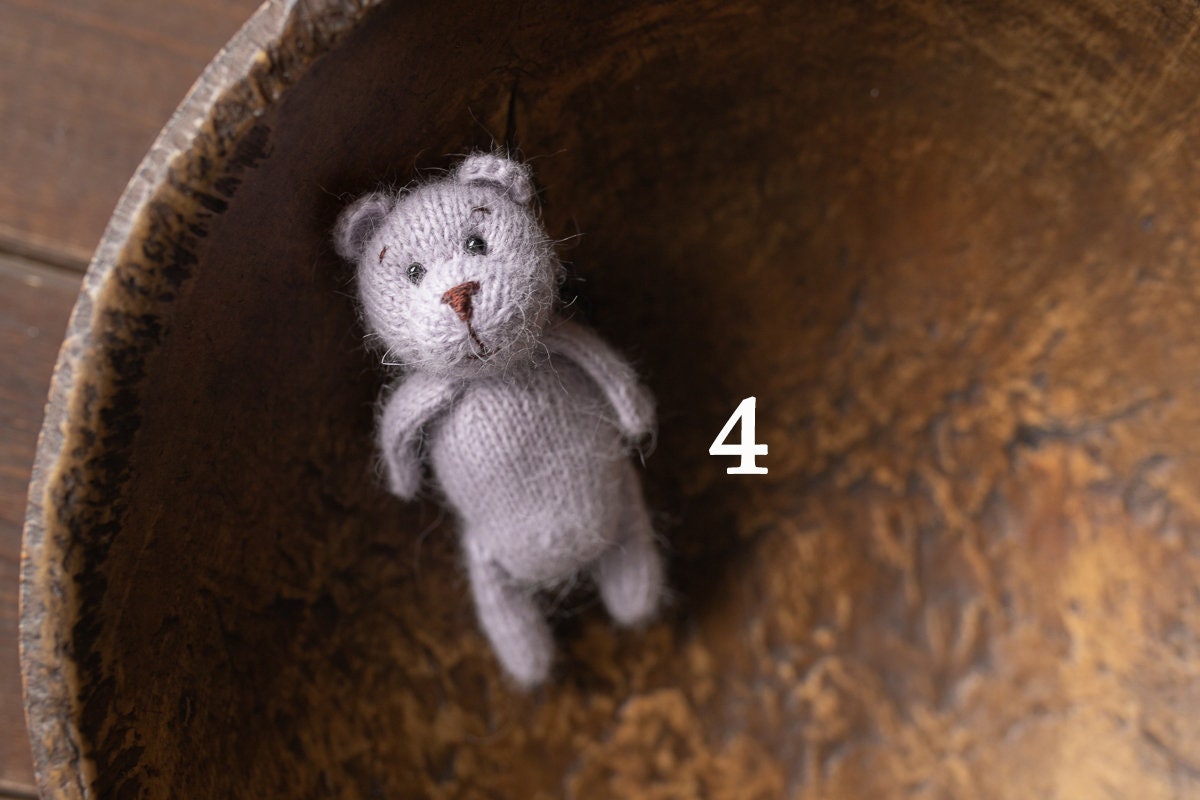 Newborn Knit Teddy Bear Outfit with Toy,Newborn Photography Props Set, Newborn Teddy Bear Outfit, Newborn Photo Props,Baby Bear Crochet Toy
