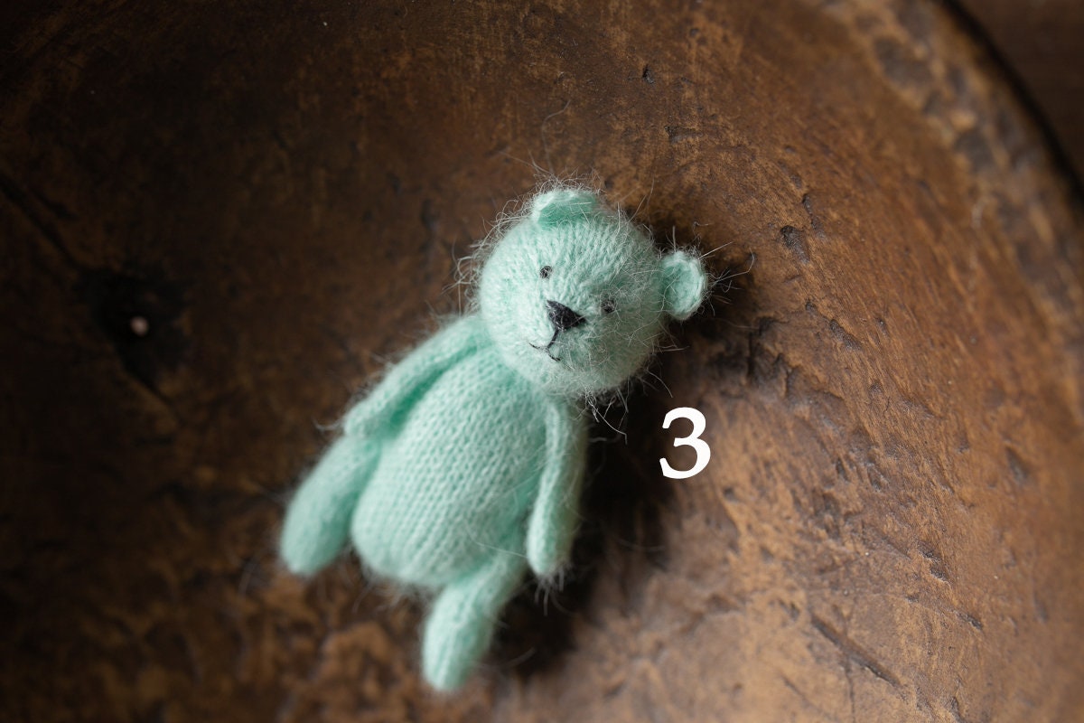 Newborn Knit Teddy Bear Outfit with Toy,Newborn Photography Props Set, Newborn Teddy Bear Outfit, Newborn Photo Props,Baby Bear Crochet Toy