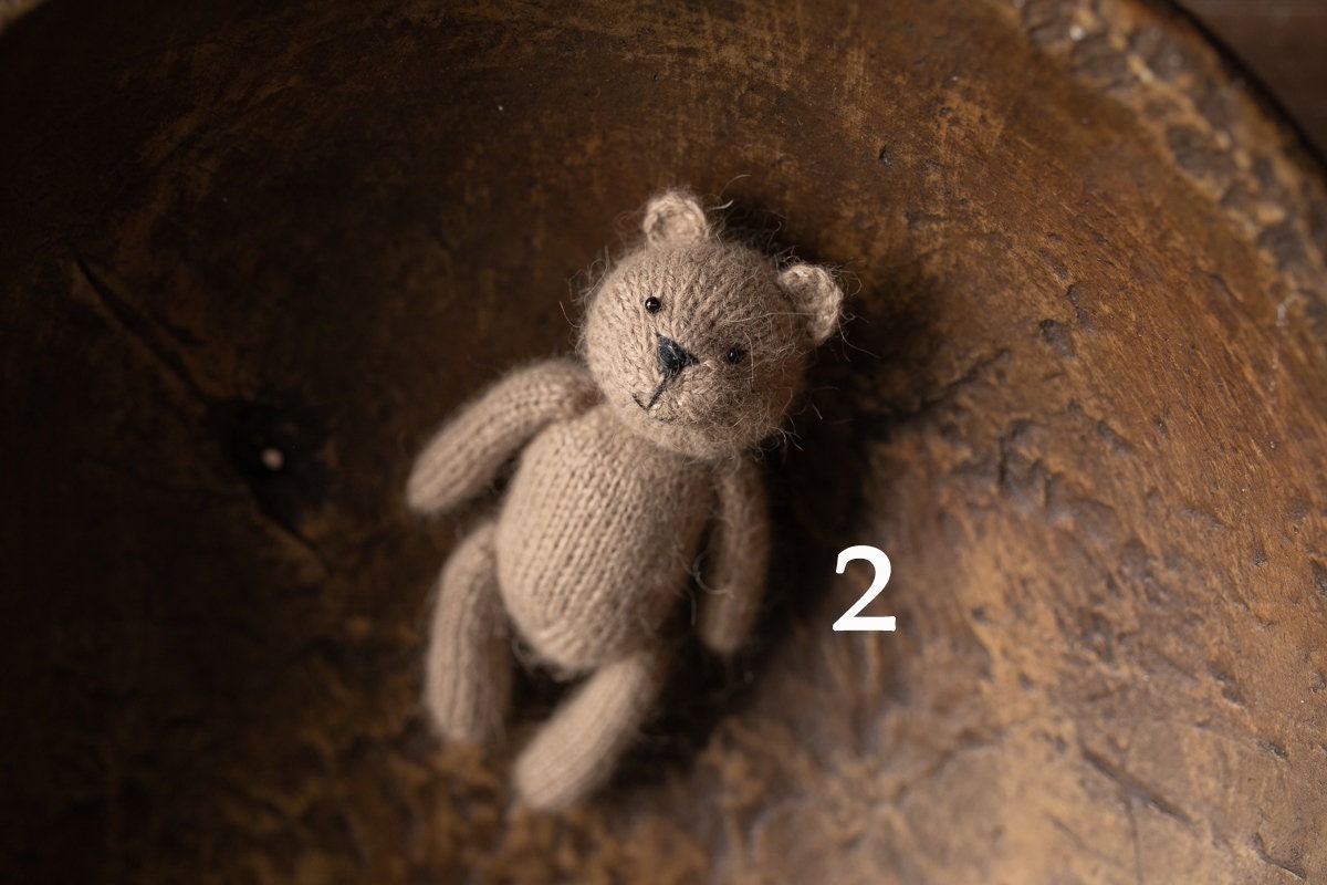 Newborn Knit Teddy Bear Outfit with Toy,Newborn Photography Props Set, Newborn Teddy Bear Outfit, Newborn Photo Props,Baby Bear Crochet Toy