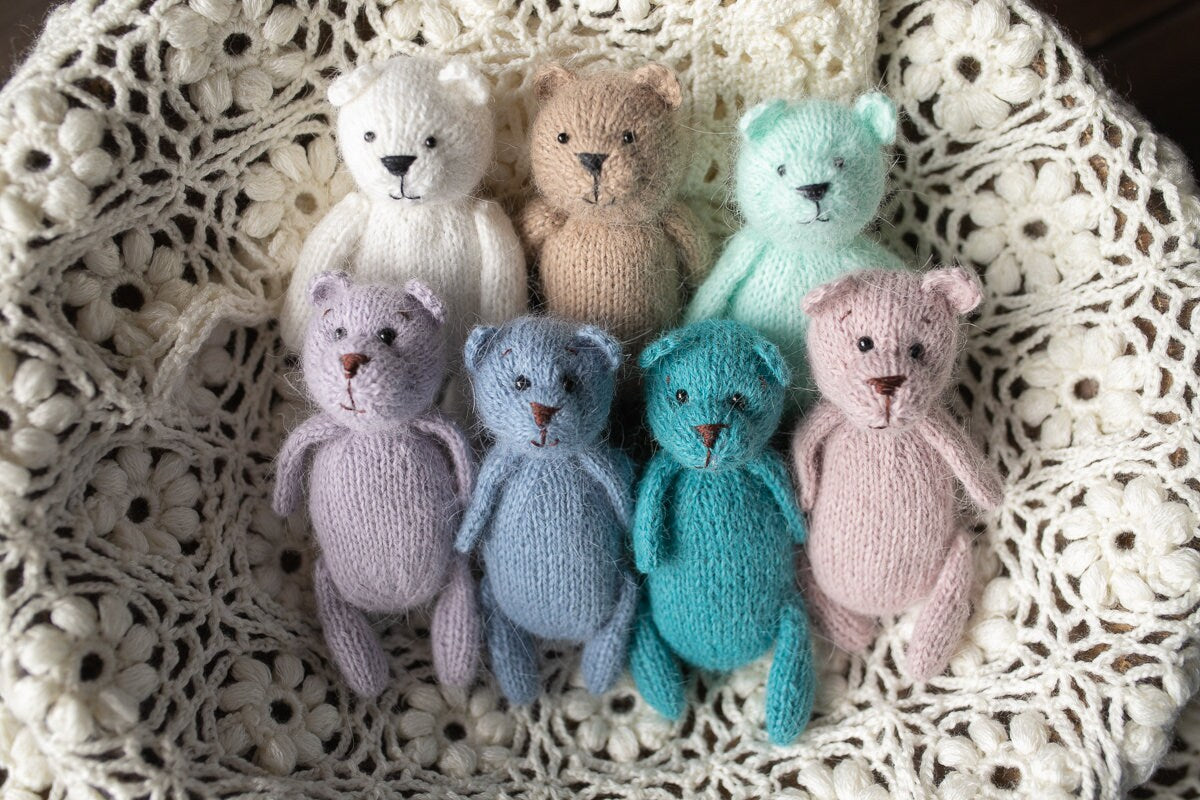 Newborn Knit Teddy Bear Outfit with Toy,Newborn Photography Props Set, Newborn Teddy Bear Outfit, Newborn Photo Props,Baby Bear Crochet Toy