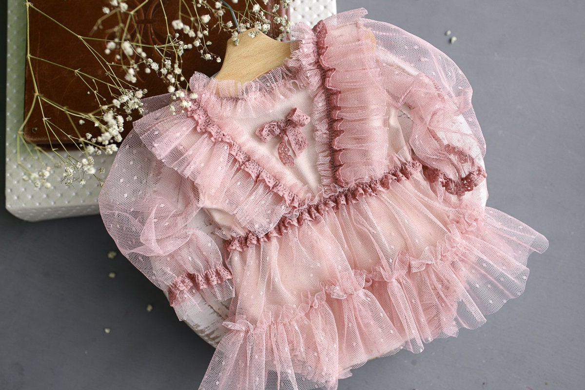 Pink romper newborn girl elegant lace trim,Newborn Girl Outfit,Newborn Photography Prop,Newborn Photo Prop,Newborn baby gift,Pregnancy gift