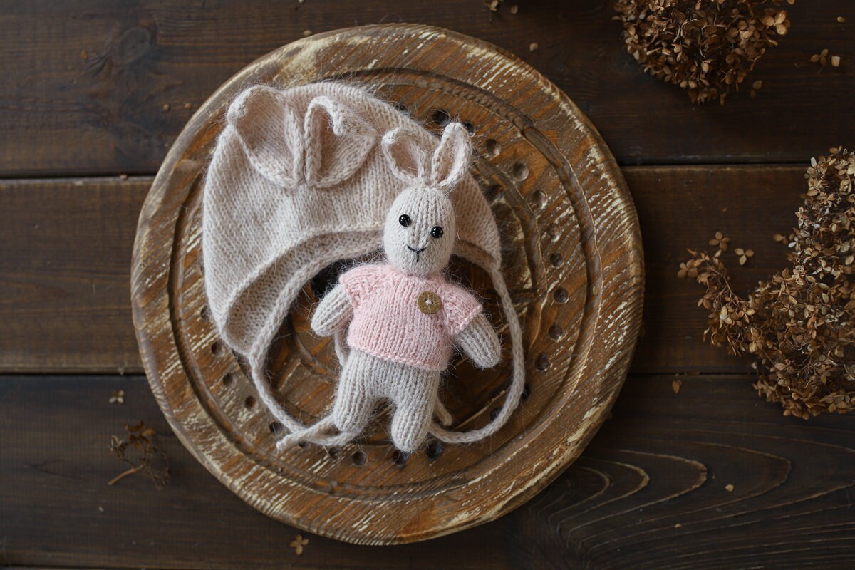 Newborn knitted Set-Romper,Bonnet,Bunny Toy,Jacket,Newborn photography outfit,Сable knit romper,Pregnancy gift,newborn props,newbor gift