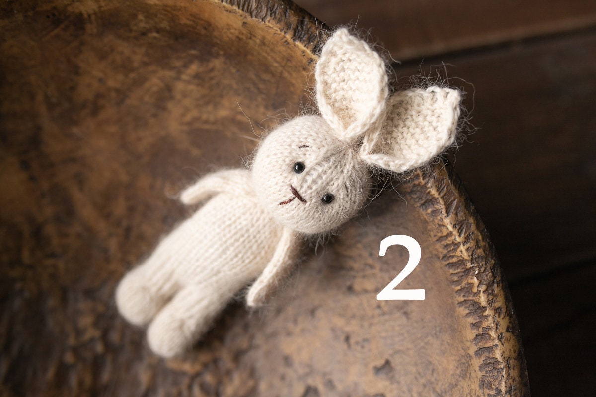 Knitted Newborn  Bunny Toy for Photography,Newborn Crochet Rabbit Toy,Newborn Photography props,Easter bunny knitted toy,Newborn Props Set
