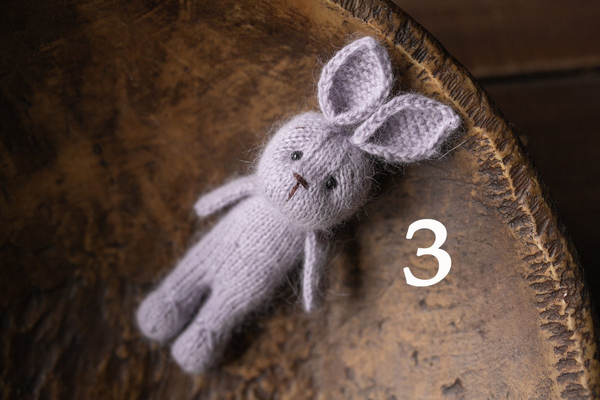 Knitted Newborn  Bunny Toy for Photography,Newborn Crochet Rabbit Toy,Newborn Photography props,Easter bunny knitted toy,Newborn Props Set
