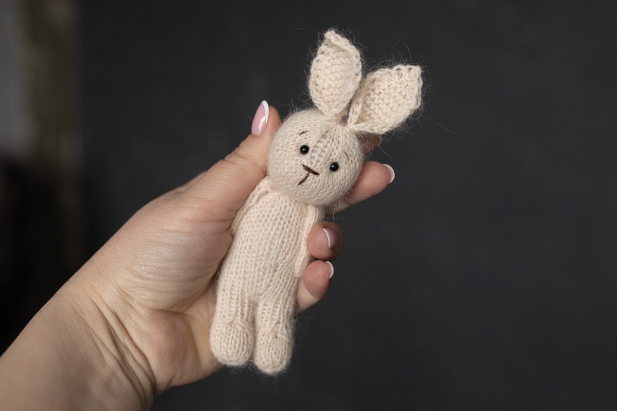 Knitted Newborn  Bunny Toy for Photography,Newborn Crochet Rabbit Toy,Newborn Photography props,Easter bunny knitted toy,Newborn Props Set