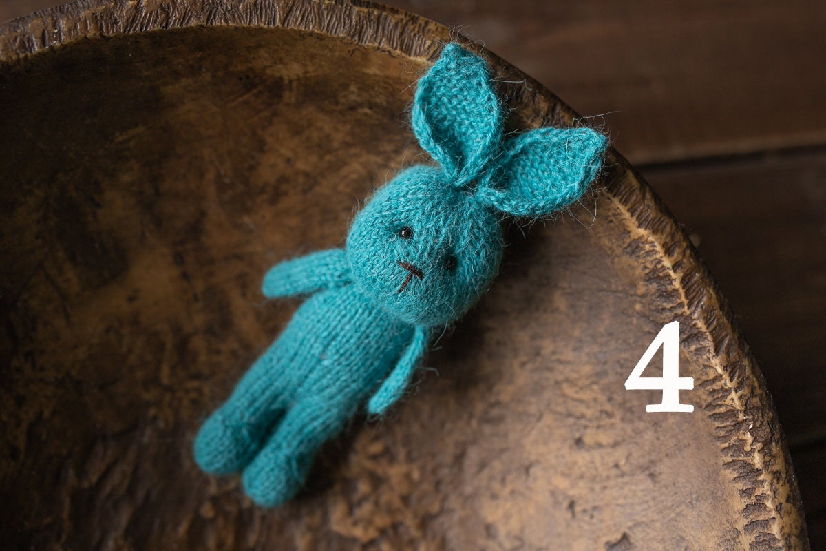 Knitted Newborn  Bunny Toy for Photography,Newborn Crochet Rabbit Toy,Newborn Photography props,Easter bunny knitted toy,Newborn Props Set