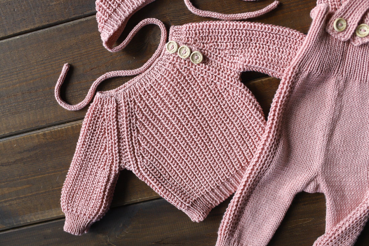 Newborn Knited set,Newborn Knit romper,Newborn Hat,Newborn outfit,Newborn photography,Pregnancy gift,Knitted newborn photo props