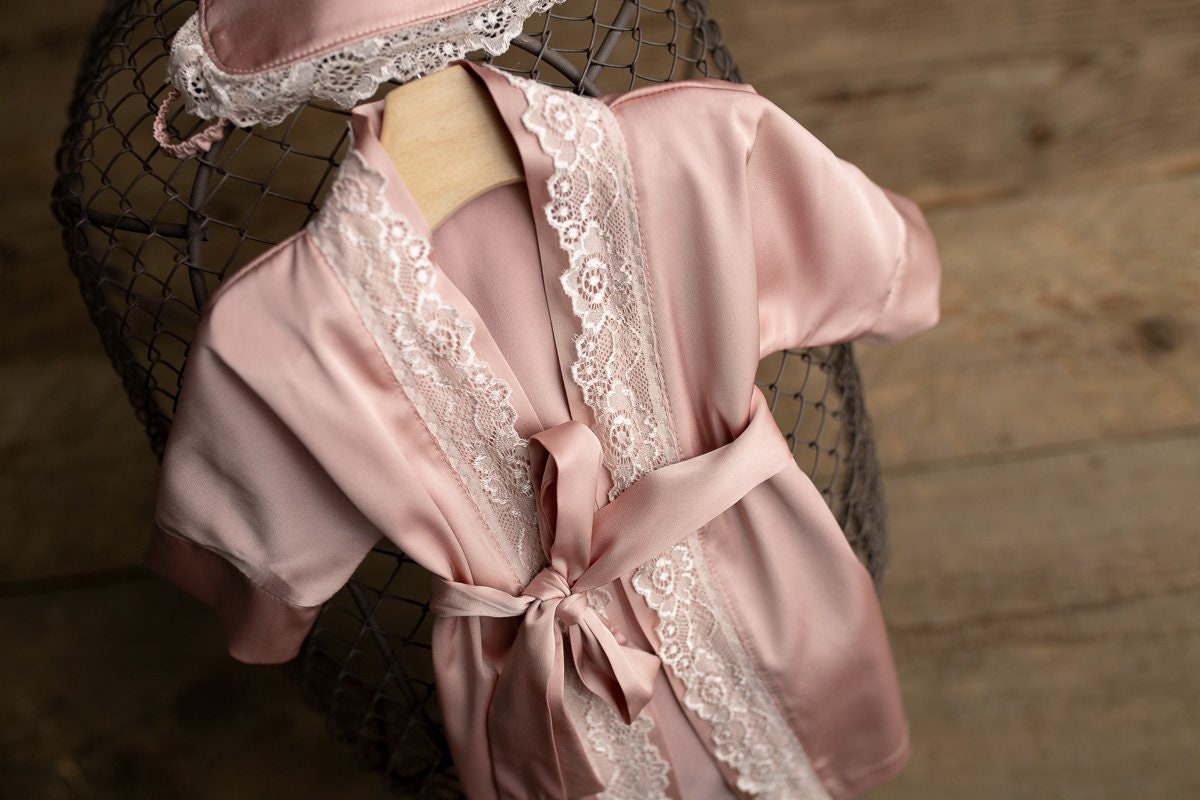 Baby girl outfit,evening robe & blindfold,Photo prop Newborn,Newborn photo prop,Newborn Outfit,Newborn photo outfit girl,Newborn prop outfit