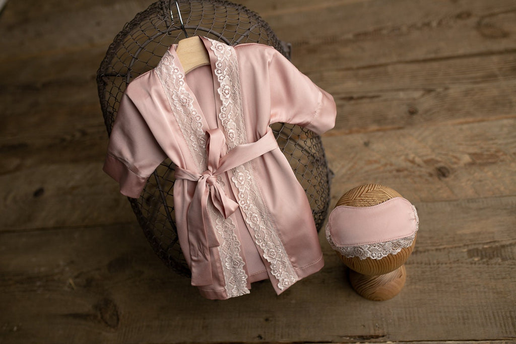 Baby girl outfit,evening robe & blindfold,Photo prop Newborn,Newborn photo prop,Newborn Outfit,Newborn photo outfit girl,Newborn prop outfit