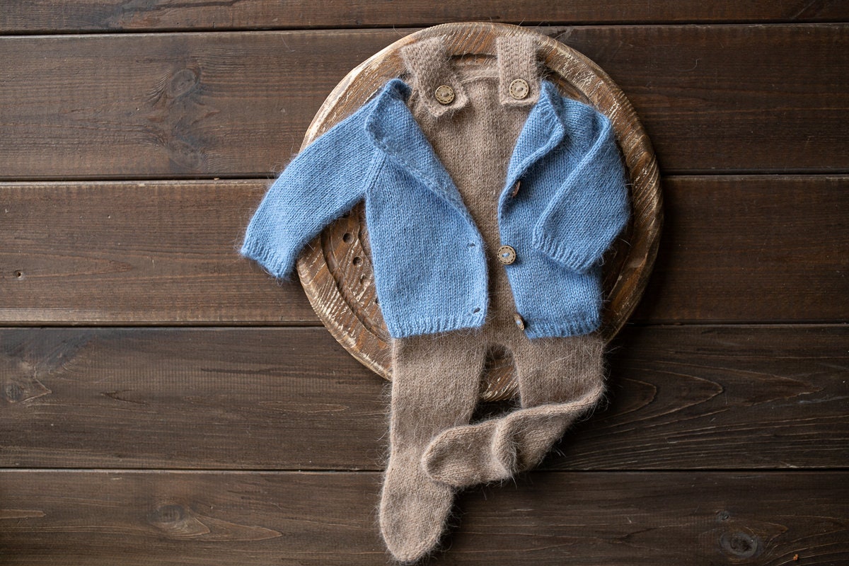 Newborn Knited set,Newborn Knit romper,Newborn Hat,Newborn outfit,Newborn photography,Pregnancy gift,Knitted newborn photo props